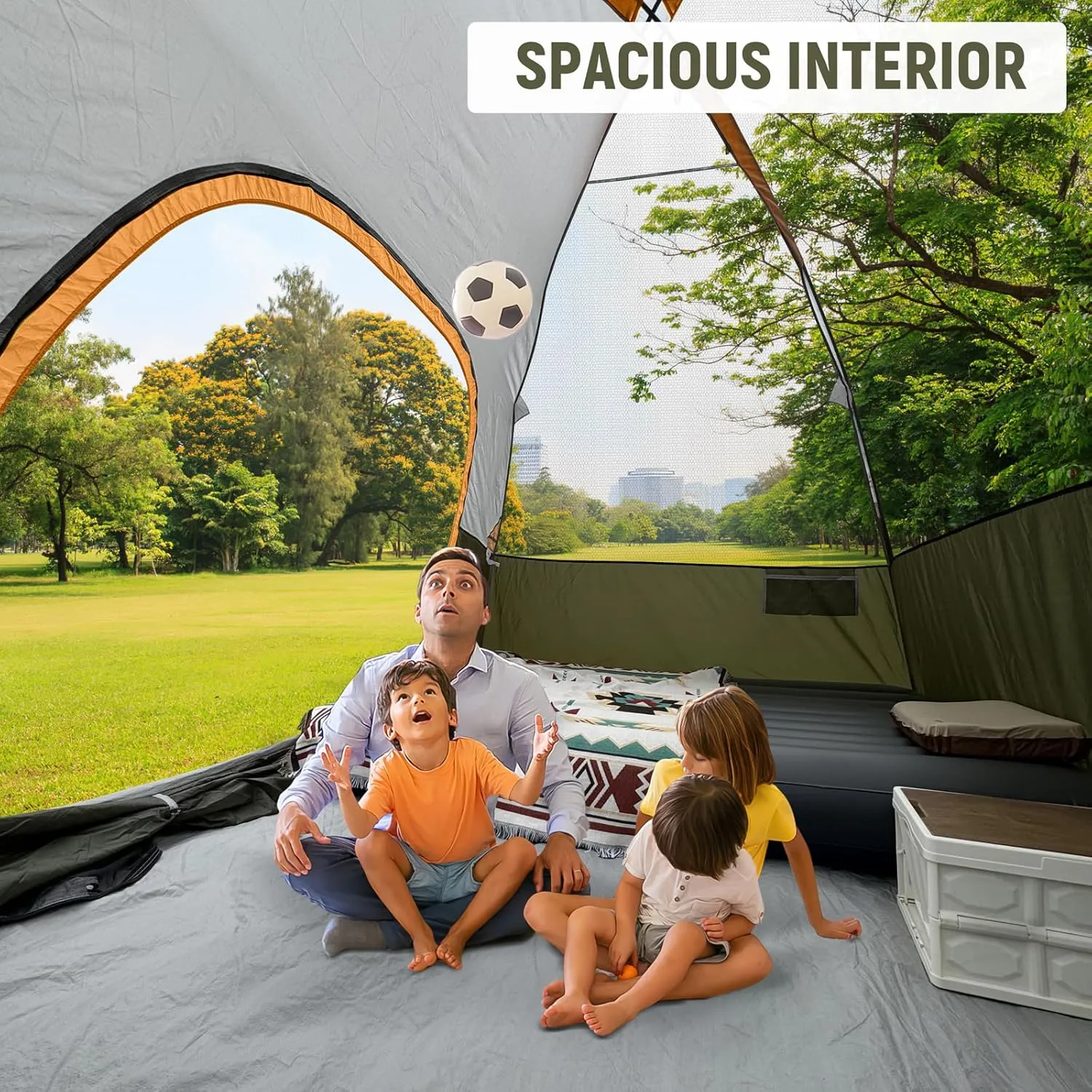 CAMPROS CP Tents for Camping 4/6 Person Tent Waterproof Windproof Double Layer Family Camping Tent, Easy Setup Dome Tent with Large Mesh Windows & Wider Door for Outdoor Camping & Hiking