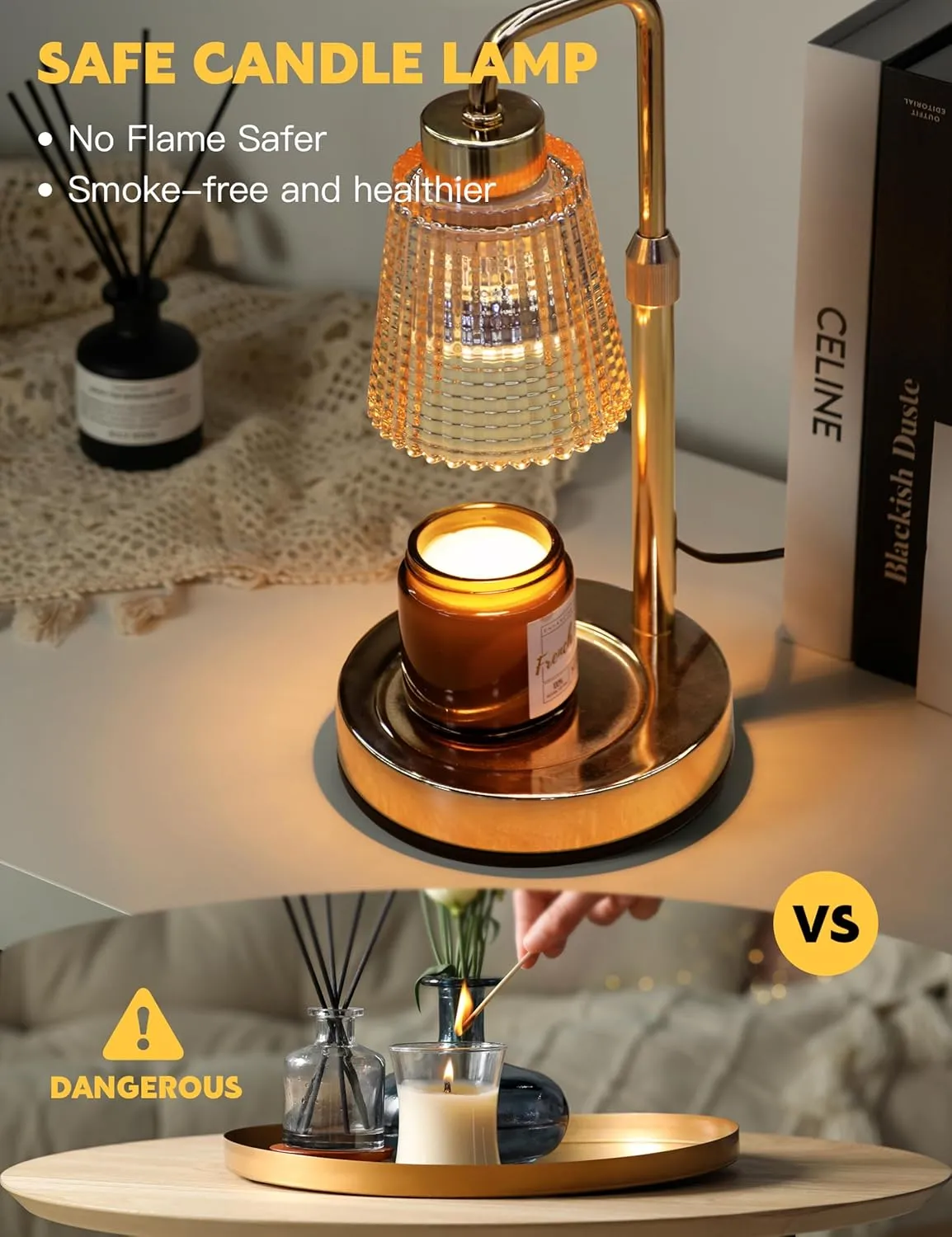 Candle Warmer Lamp with Timer Dimmable, Adjustable Height, House Warming Gifts New Home Room Decor, Birthday Gifts for Women Mom, from Daughter Wife Son