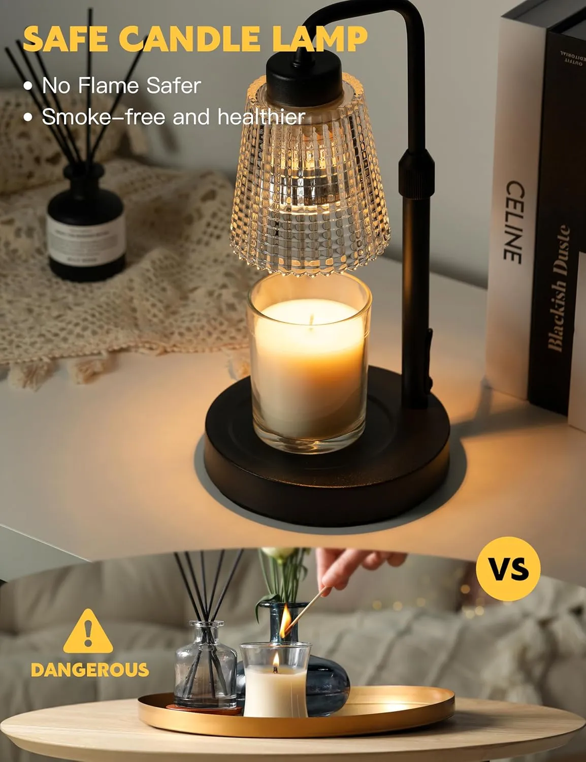 Candle Warmer Lamp with Timer Dimmable, Birthday Gifts for Women Mom, House Warming Gifts New Home Decor, Wax Melt Warmer for Jar Candles