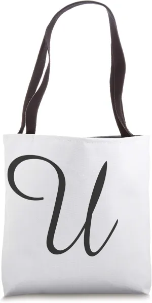 Capital U Fancy Letter Accent Living Room Shopping Bag Purse Tote Bag