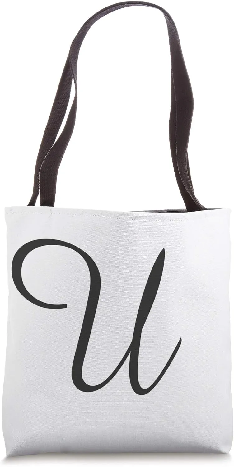 Capital U Fancy Letter Accent Living Room Shopping Bag Purse Tote Bag