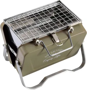 Captain Stag UG-79 Barbecue Stove, Grill, V-Shaped, Tabletop Grill, B6 Type, Khaki, Monte