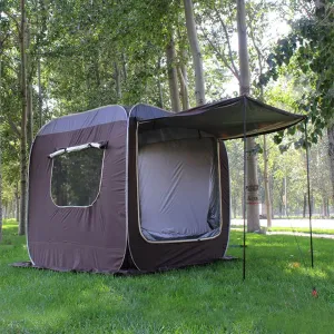 Car Tailgate Tent, SUV Tent Tailgate Awning Car Tent, Automatic Pop Up Car Rear Camping Truck Tent with Porch Rainfly, Waterproof Car Roof Canopy to Vehicle Universal Fit