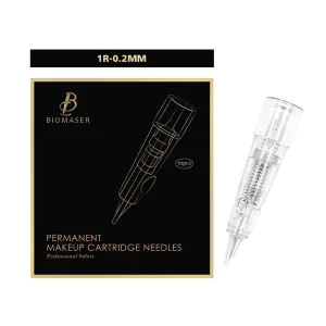 Cartridge Needles – BIOMASER 10PCS Sterilized Permanent Makeup Cartridge Needles Tattoo Needle Fits for Permanent Makeup Machine Pen T100 P1 X1 for Eyebrow Eyeliner Lip(1R-0.2MM)