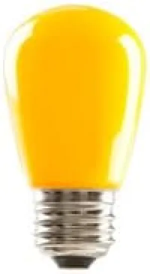(Case of 25) Halco 80520 - S14YEL1C/LED S14 1.4W Yellow Dimmable E26 Sign Scoreboard Light Bulb