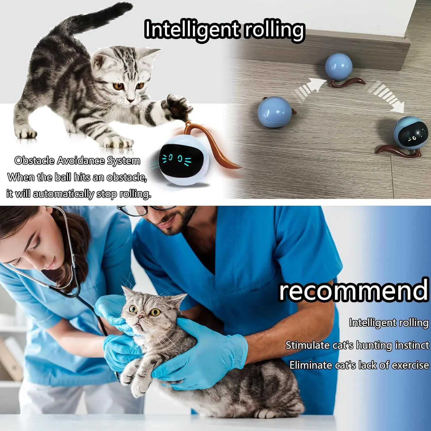 Cat Hunting Bag - Hide and Seek Toy with Automatic Rolling Ball