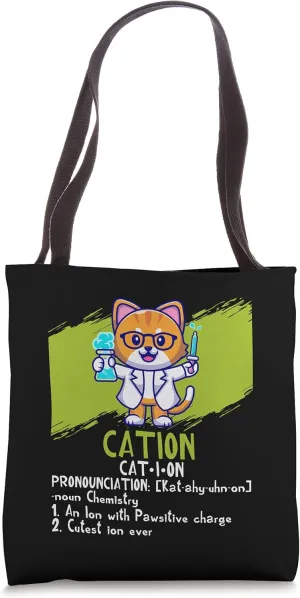 Cation Feline Claws Science Lab Chemistry Invent Experiment Tote Bag
