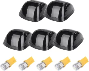 cciyu 5 Pack Black Smoked Cab Roof Top Marker Running Lamps w/Yellow LED Light Bulbs Replacement fit for 94-98 For Dodge For Ram 2500 3500