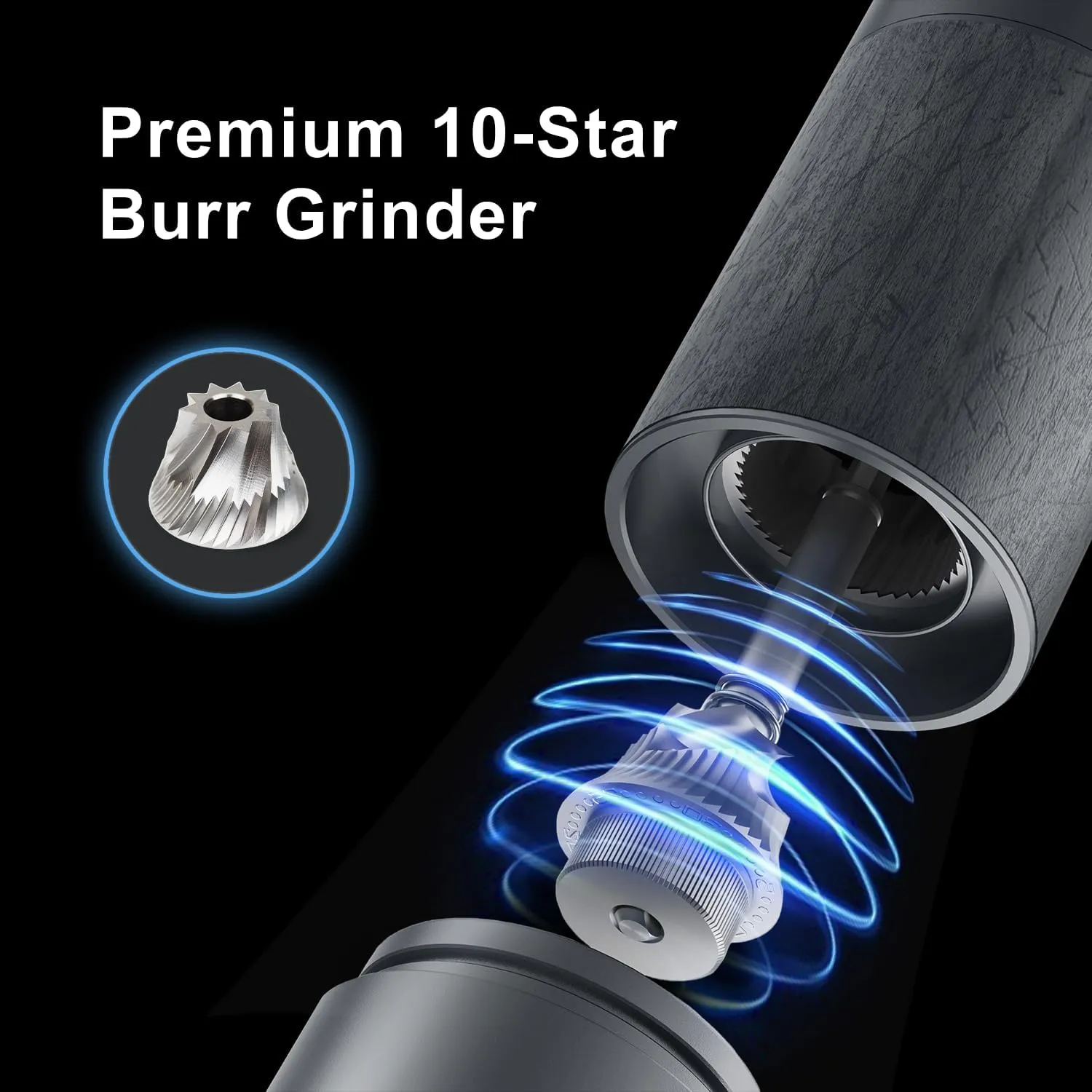 CERA  Portable Burr Coffee Grinder Electric Espresso Grinderring Machine Suitable for Travel,Camping with Bag,Blue