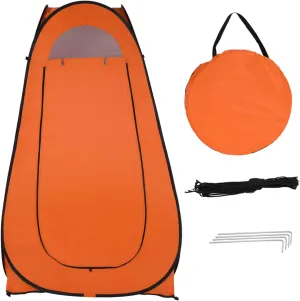 Changing Room Privacy Tent, Instant Portable Outdoor Shower Tent with Carry Bag, Camp Toilet, Rain Shelter for Camping & Beach Lightweight & Sturdy Easy Set Up Foldable (Orange)