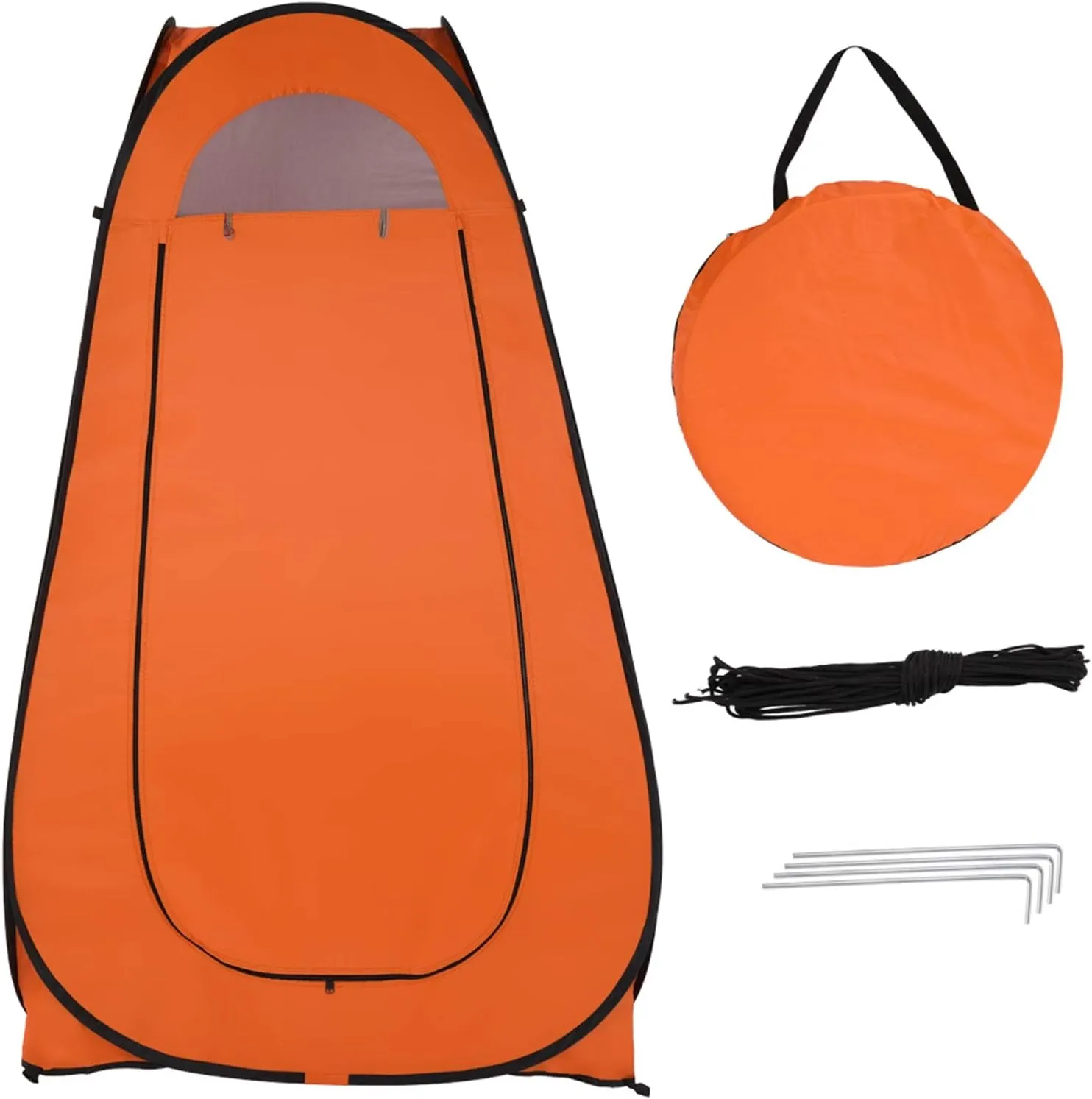 Changing Room Privacy Tent, Instant Portable Outdoor Shower Tent with Carry Bag, Camp Toilet, Rain Shelter for Camping & Beach Lightweight & Sturdy Easy Set Up Foldable (Orange)