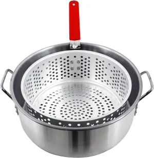 Chard FBA12, Aluminum Stock Pot with Strainer Basket, 10.5 Quart, Grey