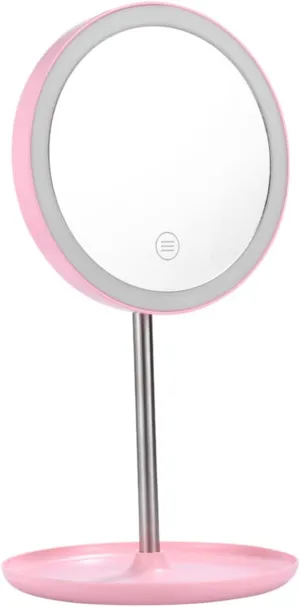 Chargeable Led Makeup Mirror Smart Touchscreen Brightness Rotatable Tabletop Cosmetic Mirror Non- Base for Convenient Use