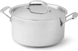 Chef's Classic Stainless Steel Stock Pot with Lid Size: 6-qt.