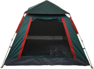 Coated Camping Tent Automatic Double Layer Family Tent for 3 to 4 Persons for Hiking and Traveling, Dark Green