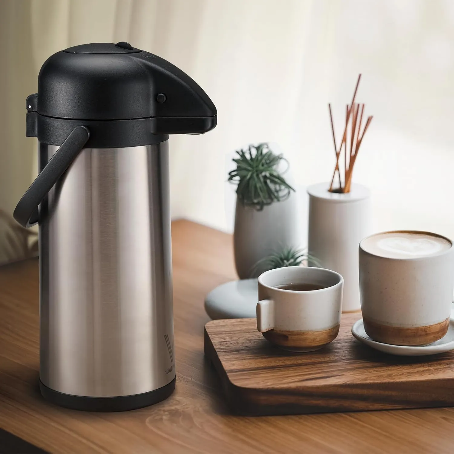 Coffee Carafe for Keeping Hot - 102oz/3L Airpot Coffee Dispenser with Pump - Insulated Stainless Steel Hot Beverage Dispenser for Parties - Thermal Carafe for Hot Drinks Water Tea Chocolate
