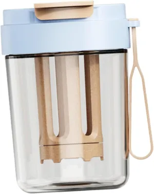 Cold Brew Cup Beverage Container 330ml Kitchen Gadgets Lightweight Tea Pot Extraction Cup for Camping Outdoor Activities, Blue