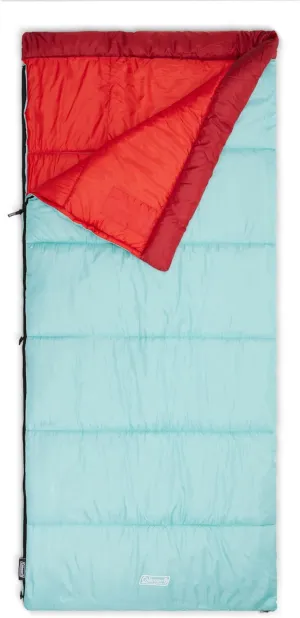 Coleman Flatlands 40°F Sleeping Bag, Made from 100% Recycled Material, Cool Weather Adult Sleep Sack