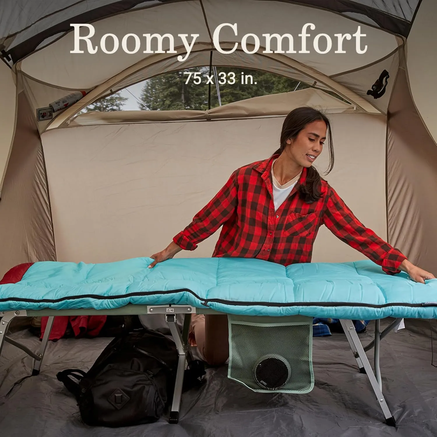 Coleman Flatlands 40°F Sleeping Bag, Made from 100% Recycled Material, Cool Weather Adult Sleep Sack