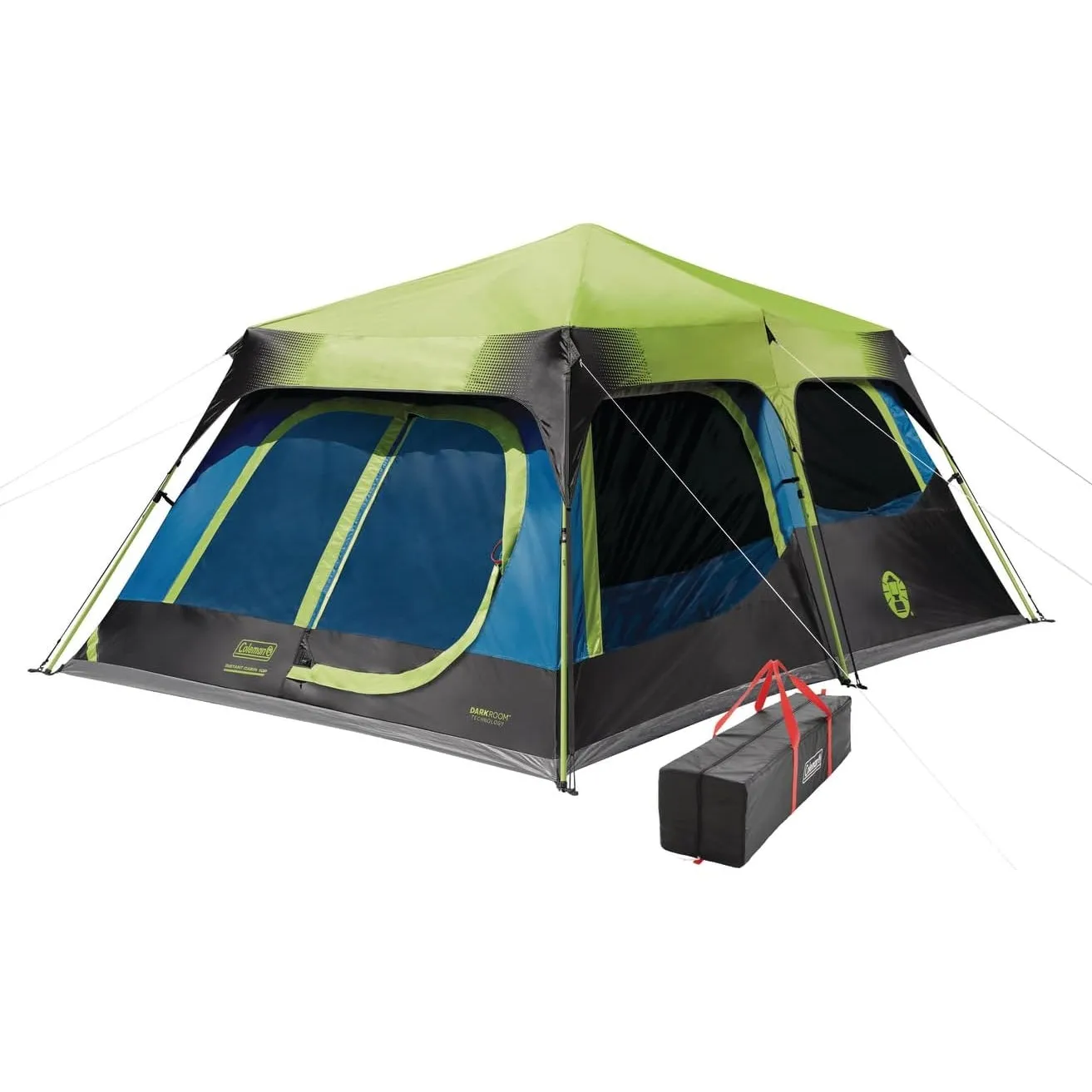 Coleman Instant Cabin Tent with 1-Minute Setup, 4/6/8/10 Person Instant Tent with Weatherproof Floor, Pre-Attached Poles, Air Vent, & Carry Bag