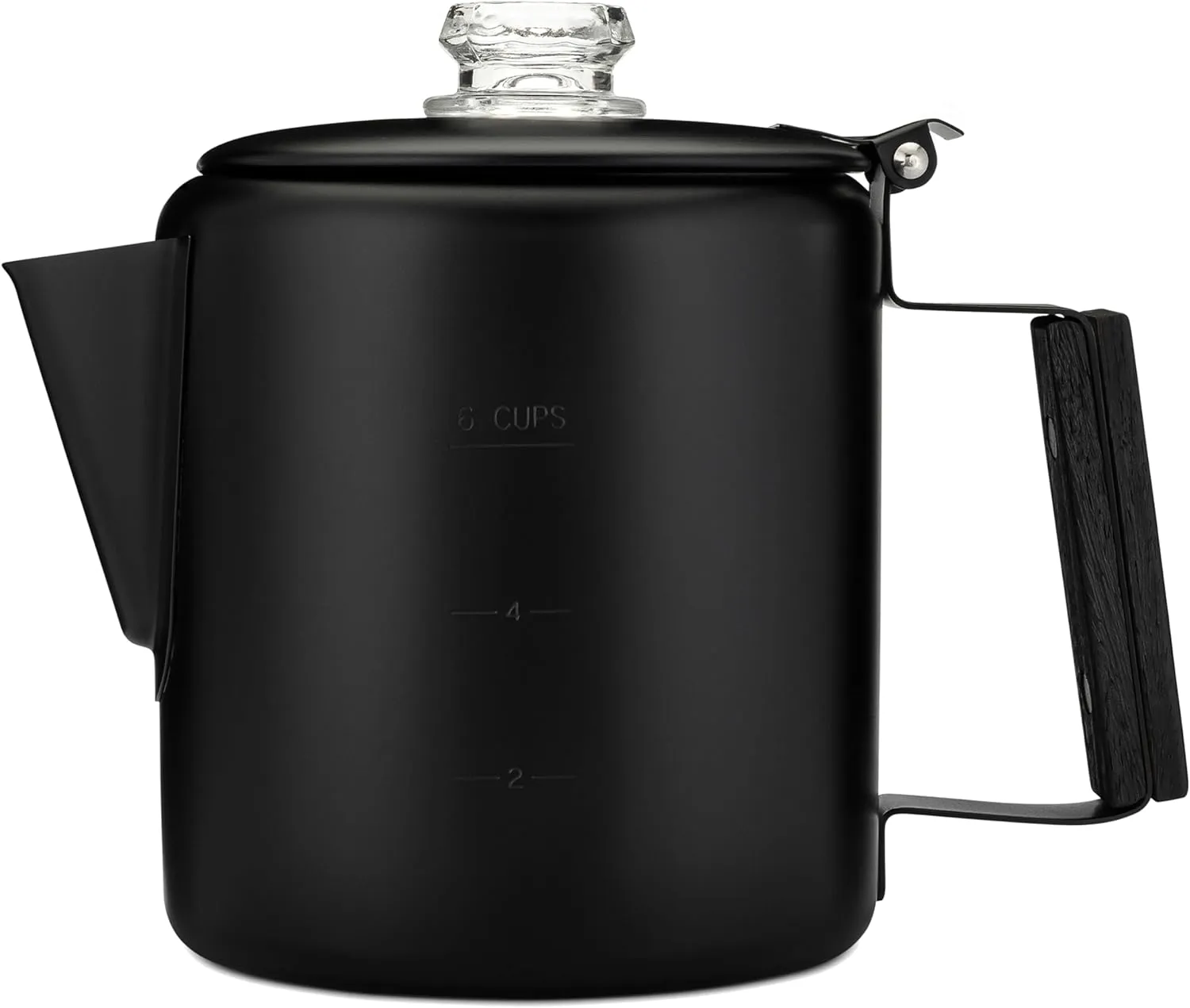 COLETTI Black Bozeman Percolator Coffee Pot — Camping Coffee Pot, Coffee Percolator – America’s Sleekest Percolator – Pure Stainless Steel, NO Aluminum or Plastic (6 Cup)