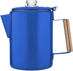 COLETTI Bozeman Camping Coffee Pot — Camping Coffee Makers, Coffee Percolator – America's Sleekest Percolator – NO Aluminum or Plastic (Navy Blue)