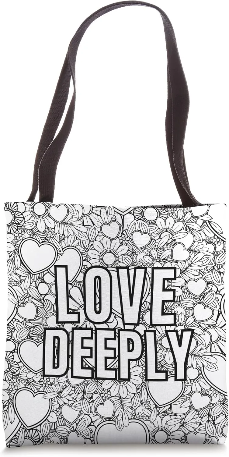 Color Your Bag Choose Your Own Colors Coloring Adult Love Tote Bag