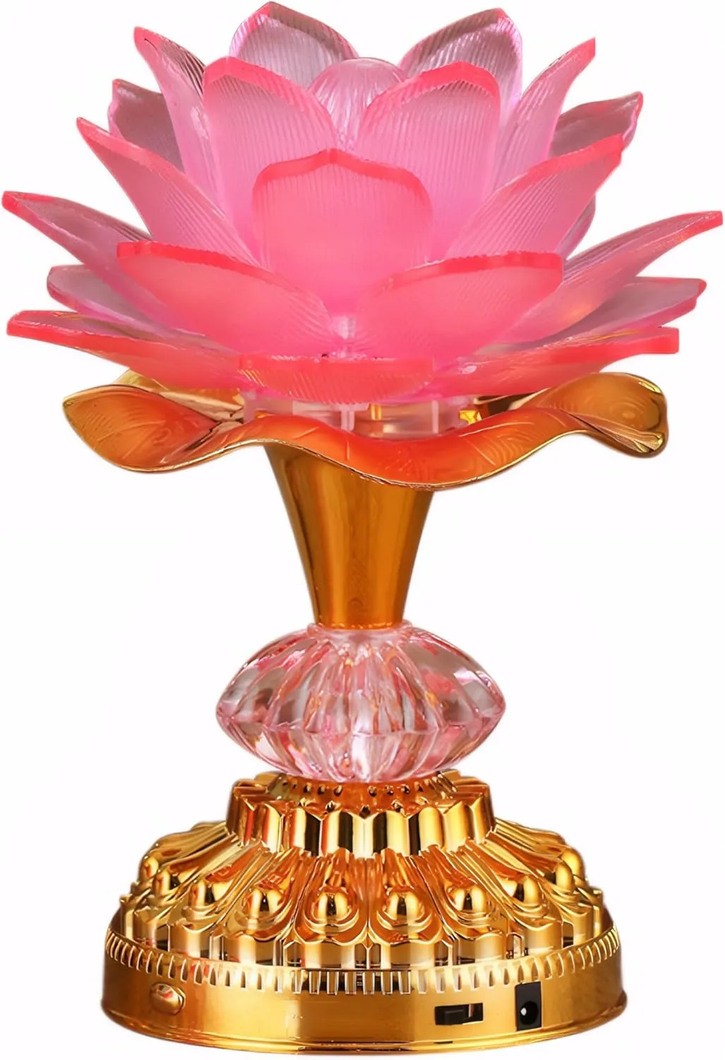 Colorful LED Lotus Buddhist Lamp, Gradient Buddha Light for Worship, Prayer and Display, Low Power Consumption, Eco - Friendly Material for Buddha Occasions, Buddhist Supplies - Pink
