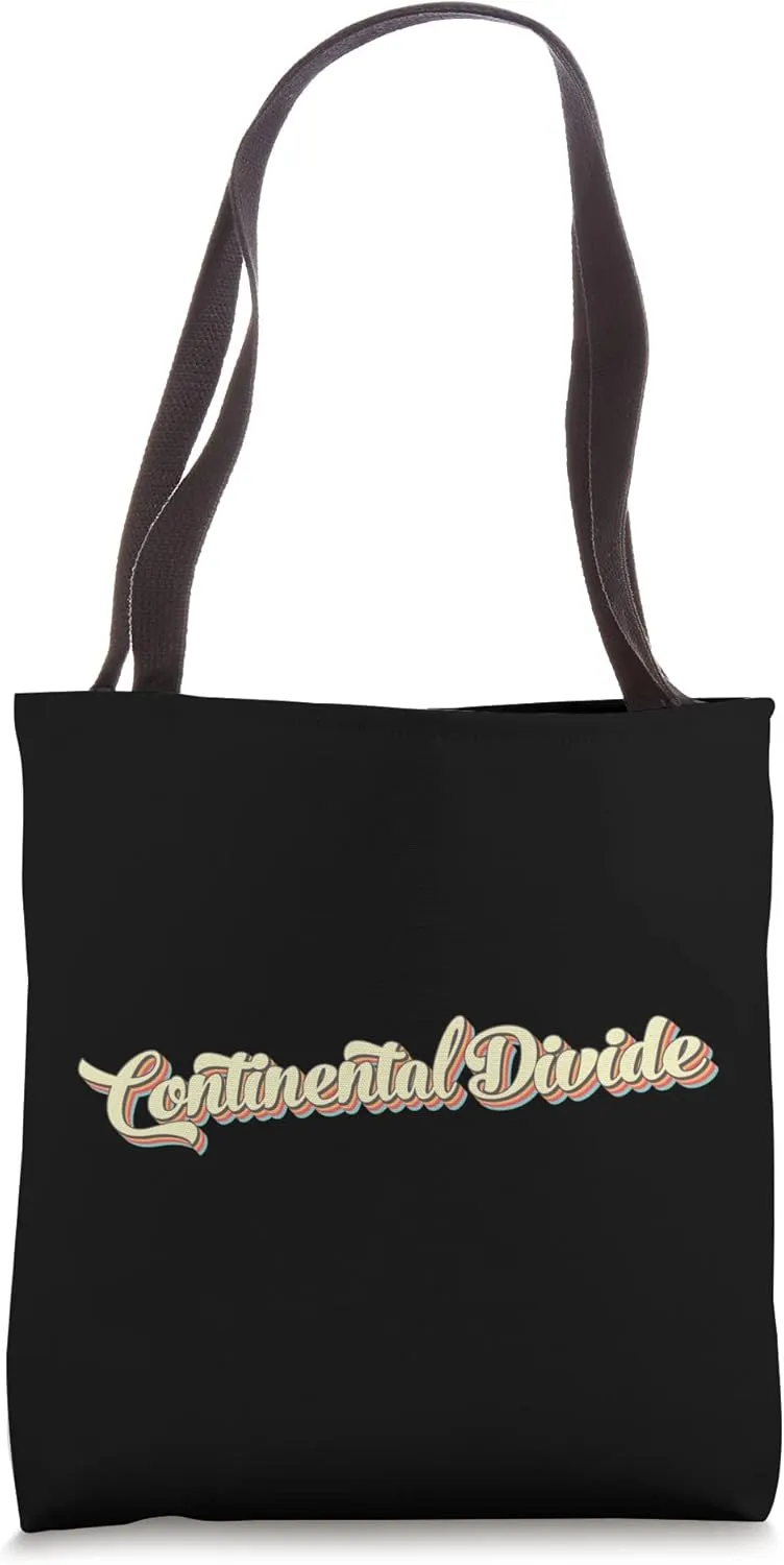 Continental Divide TShirt Retro Art Baseball Font Vintage Tote Bag