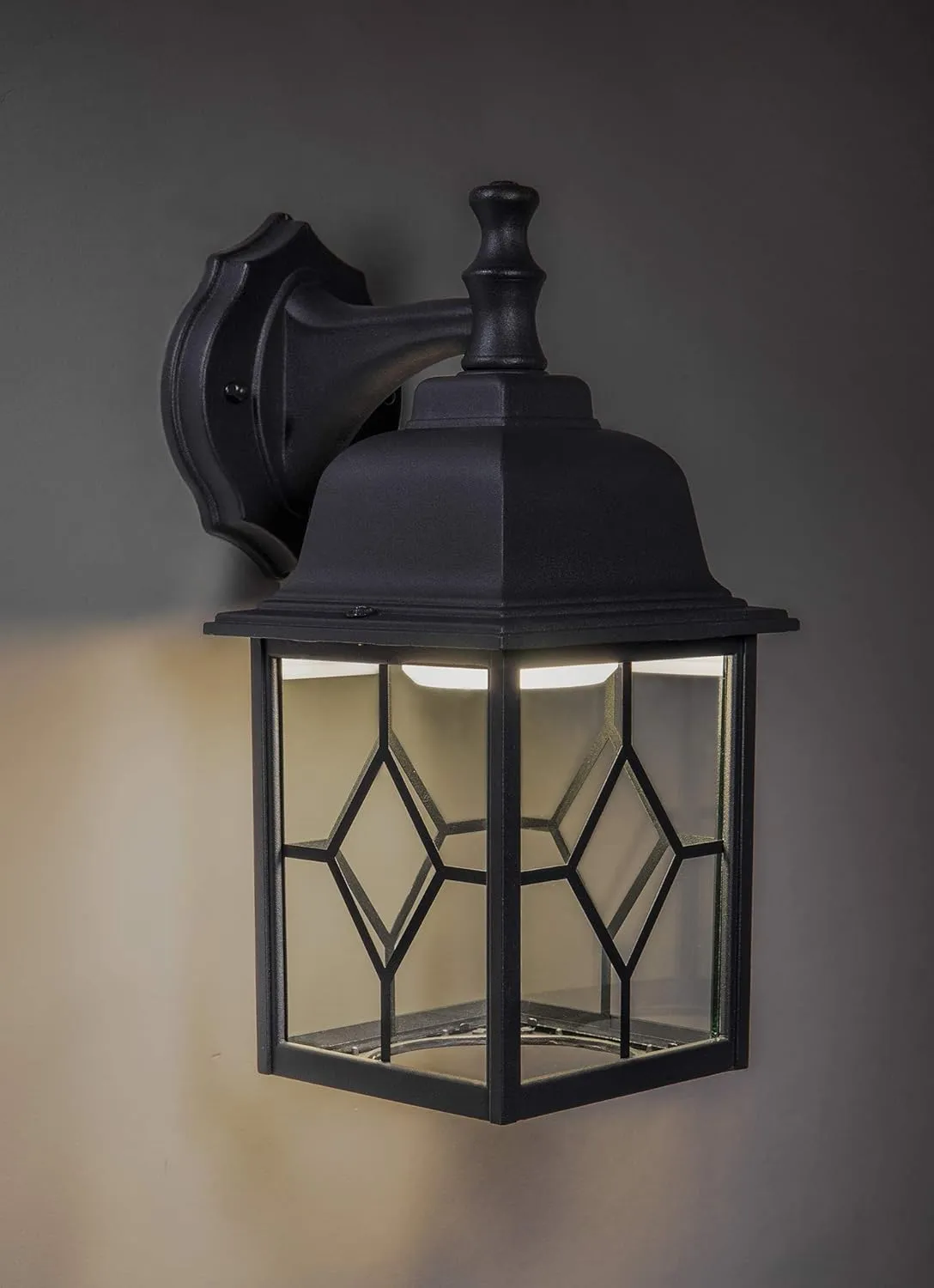 CORAMDEO Outdoor LED Square Wall Sconce Light for Porch, Patio, Deck, Wet Location, Built in LED Gives 100W of Light from 11W of Power, 1000 Lumens, 3K, Durable Cast Aluminum with Black Finish