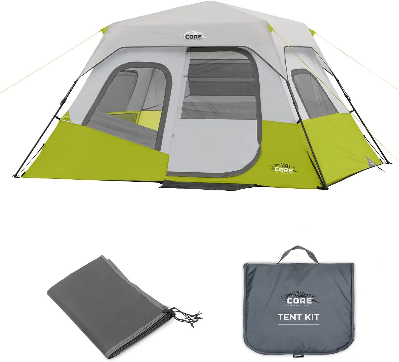 CORE 6 Person Instant Cabin Tent with Footprint and Tent Kit