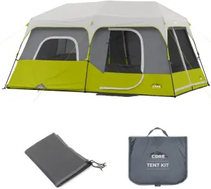 CORE 9 Person Instant Cabin Tent with Footprint and Tent Kit