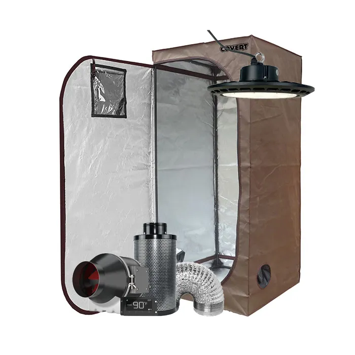 Covert 2' x 2' 150 Watt UFO LED Grow Tent Kit With Automated Ventilation Package