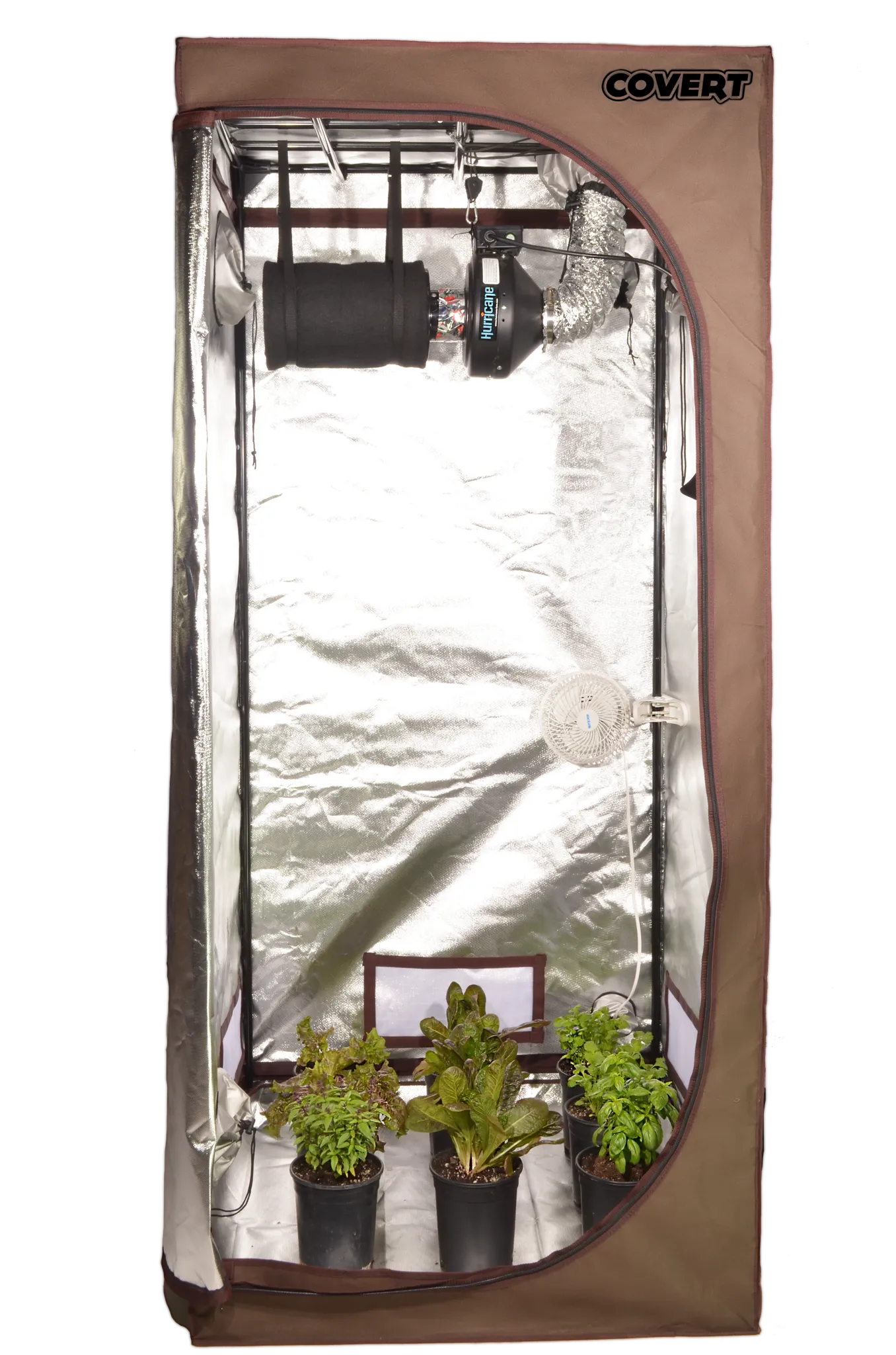 Covert 3' x 3' 150 Watt UFO LED Grow Tent Kit With Automated Ventilation Package