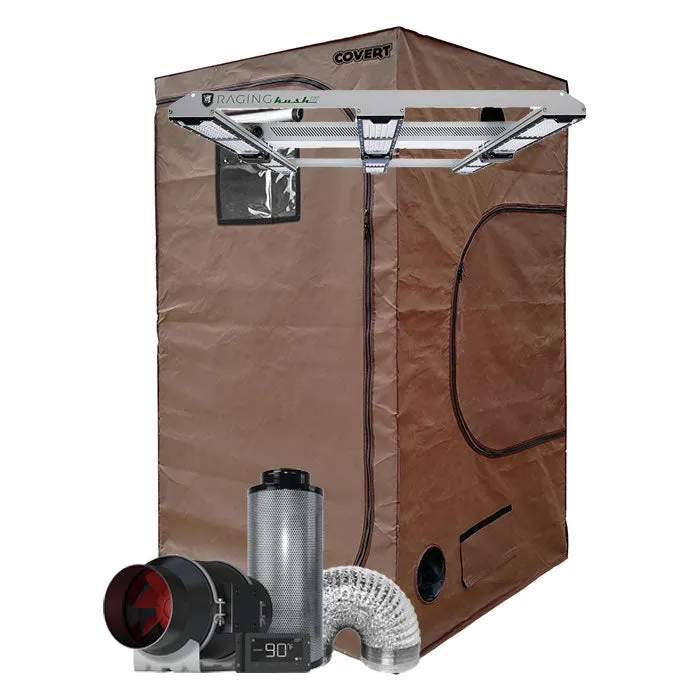 Covert 4' x 4' Scynce LED Raging Kush 2.0 650 Watt Grow Tent Kit With Automated Ventilation Package