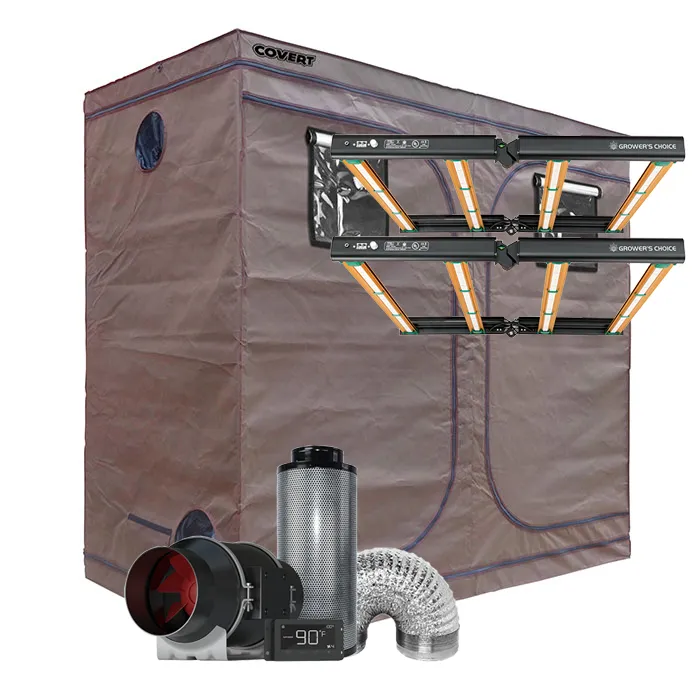 Covert 4' x 8' Growers Choice ROI-E420 LED Grow Tent Kit With Automated Ventilation Package