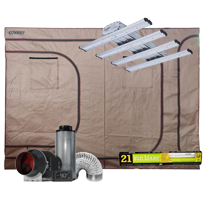 Covert 4' x 9' LED-X 250 Perpetual Harvest Multi-Chamber Grow Tent Kit With Automated Ventilation Package