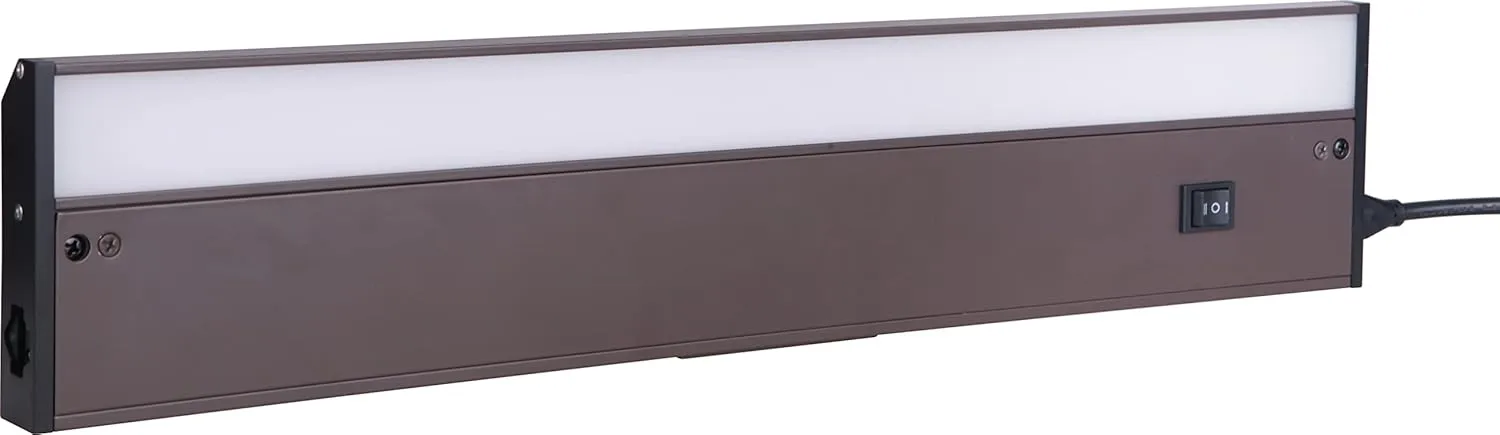 Craftmade CUC1024-BZ-LED Flicker-Free Design Hardwire/Plug-in Aluminum Dimmable Under Cabinet LED Light Bar, 1-Light 12 Watt, Linkable up to 150W, 1"H x 4"W X 24"D, Bronze