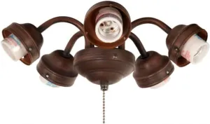 Craftmade F525-ABZ-LED Universal Fan 5-Light Fitter, LED 45 Total Watts, Aged Bronze Brushed
