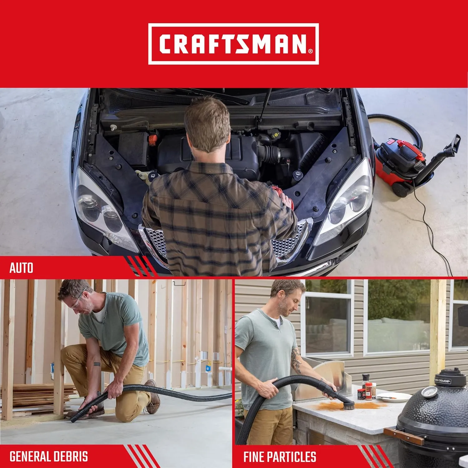 CRAFTSMAN CMXZVBE43271 Genuine Fine Dust Wet Dry Vac Dust Collection Bags for CRAFTSMAN CMXEVBE17040 4 Gallon Shop Vacuum, Collects Dry Fine Debris, Reduces Cleanup Time, 2-Pack