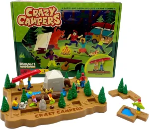 Crazy Campers Logic Puzzle Game – 36 Single-Player Challenges, Kids & Adults, Difficulty Easy to Expert, Travel-Friendly, Brain-Building Fun, Ages 8 