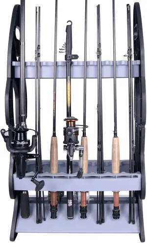 Croch 16 Fishing Rod Holder Storage Rack, Fishing Pole Stand Garage Organizer Holds Any Type of Rod or Hiking Sticks Keep It Steady