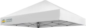 CROWN SHADES 8x8 Canopy Replacement Top - Only Compatible with Crown Shades RS64F Series, Silver Coated with Air Vent, White (Top Only)