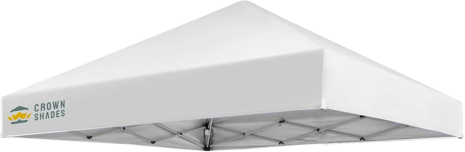 CROWN SHADES 8x8 Canopy Replacement Top - Only Compatible with Crown Shades RS64F Series, Silver Coated with Air Vent, White (Top Only)