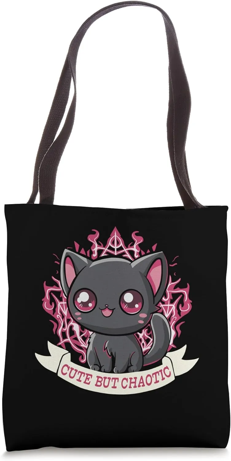 Cute But Chaotic Kitten Cat Tote Bag