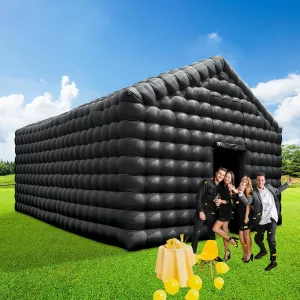 CZGBRO Inflatable Nightclub, Portable Air Cube Tent, Inflatable Night Club Square Gazebo Event Room Tent House for Event Exhibition Wedding Business/Private Use(Black, 30 * 16.5 * 14FT)
