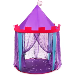 Dafi Daf princess castle play tent for Kids,, Pop Up Play Tents, Indoor Outdoor, Easy and convenient folds in to a Carrying Case, with Glow Led Star Light String