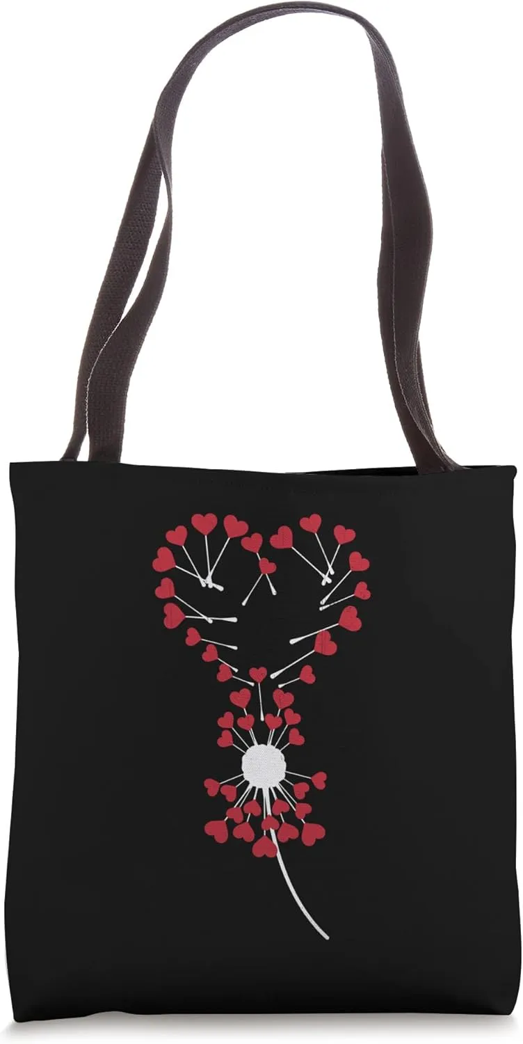 Dandelion with hearts Tote Bag