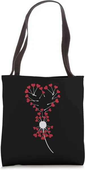 Dandelion with hearts Tote Bag