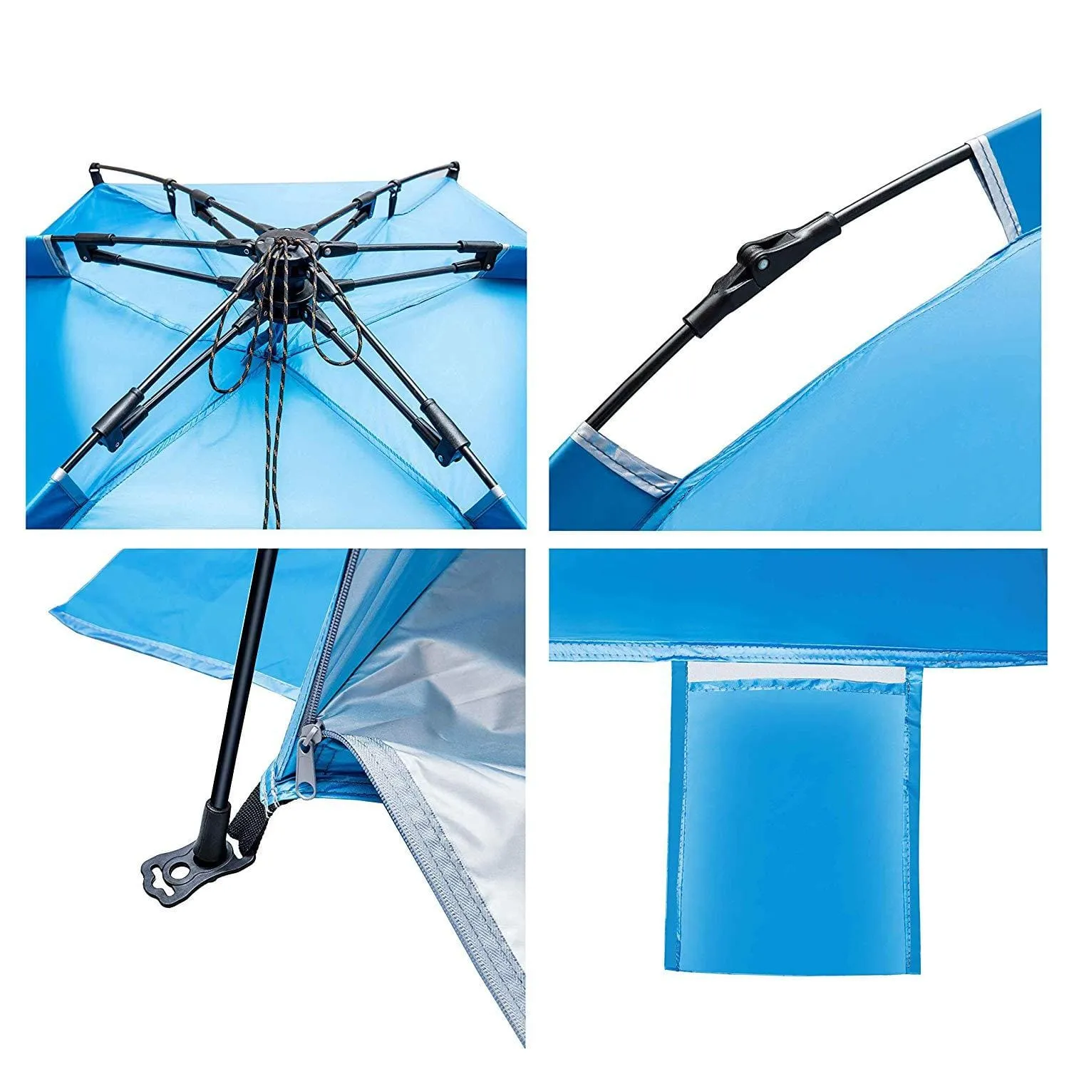Deluxe Large Beach Tent for 4 Person, Blue